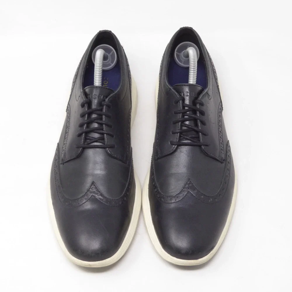 Cole Haan Grand Tour Mens Wingtip Oxford Shoes Black Leather C29413 10M